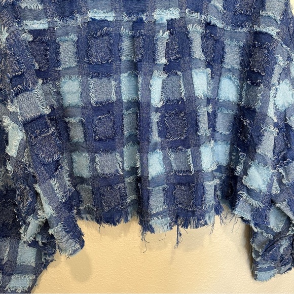 White Birch Blue Checkered Textured Button Down Shirt - Picture 11 of 12